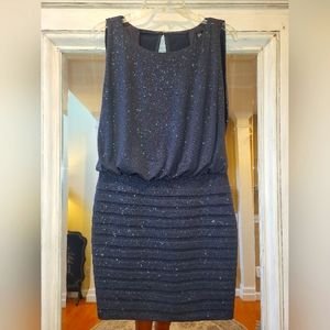 Xscape Beautiful Charcoal Sparkle Dress